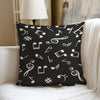 White Music Notes Print Pillow (With Inserts)