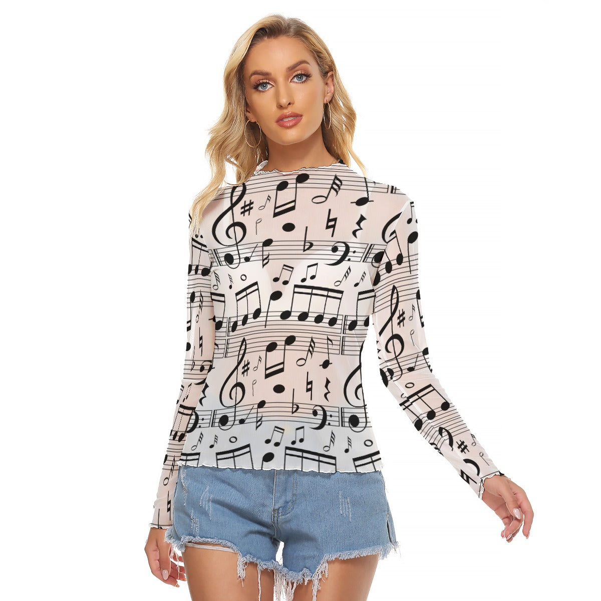 Music Scores Women's Mesh Top