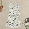 Beige Music Lace Cami Top & Shorts
