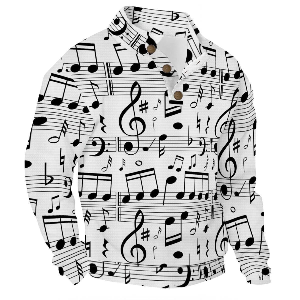 Classic Music Print Men’s Casual Pullover