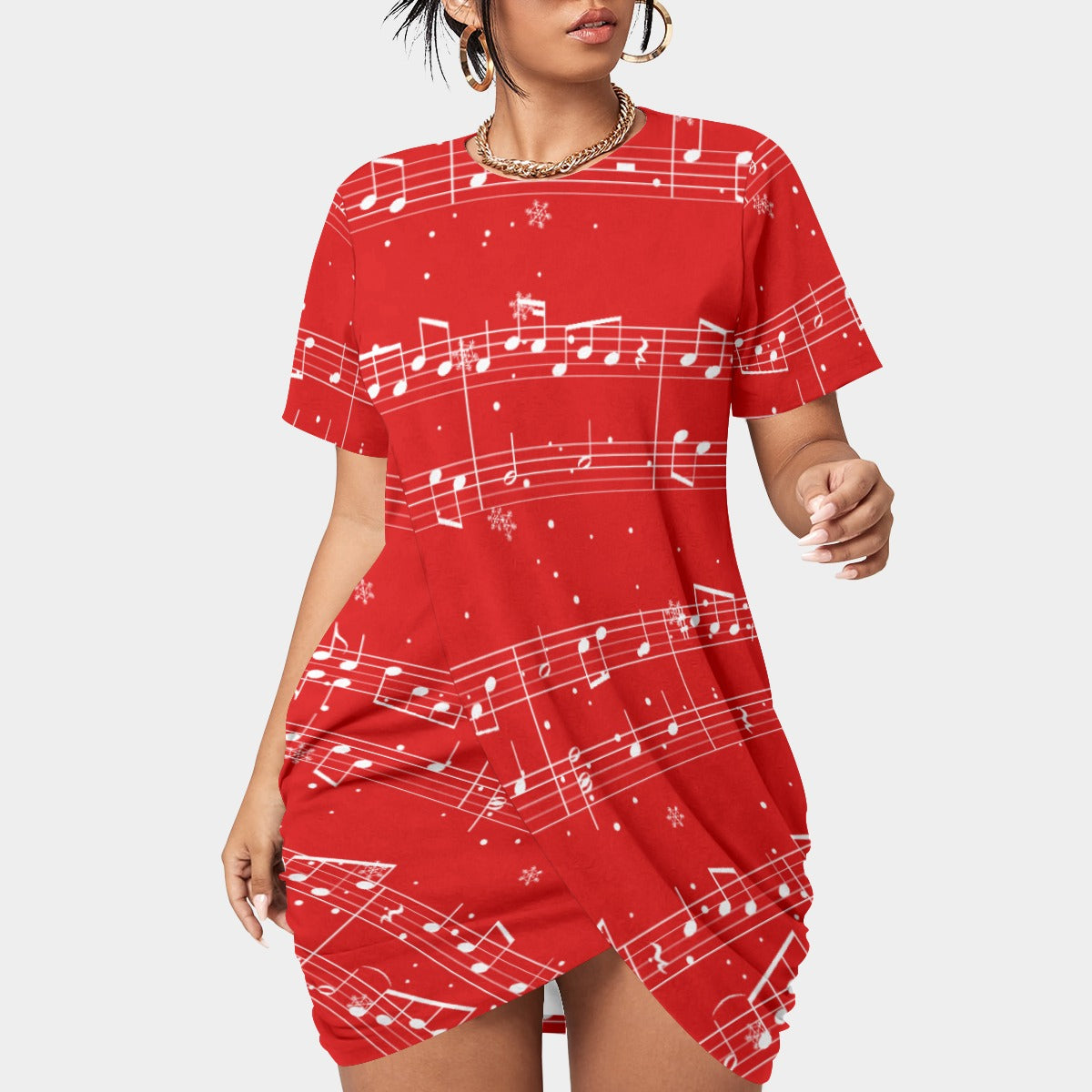 plus size red t shirt dress Shrysg Women's Plus Size Casual Summer T Shirt Dress Solid Short Sleeve Round Neck Dress with Pockets for Daily Wear Red