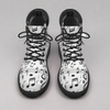 Black N White Music Print Men's Short Boots