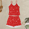 Red Music Lace Cami Top & Shorts