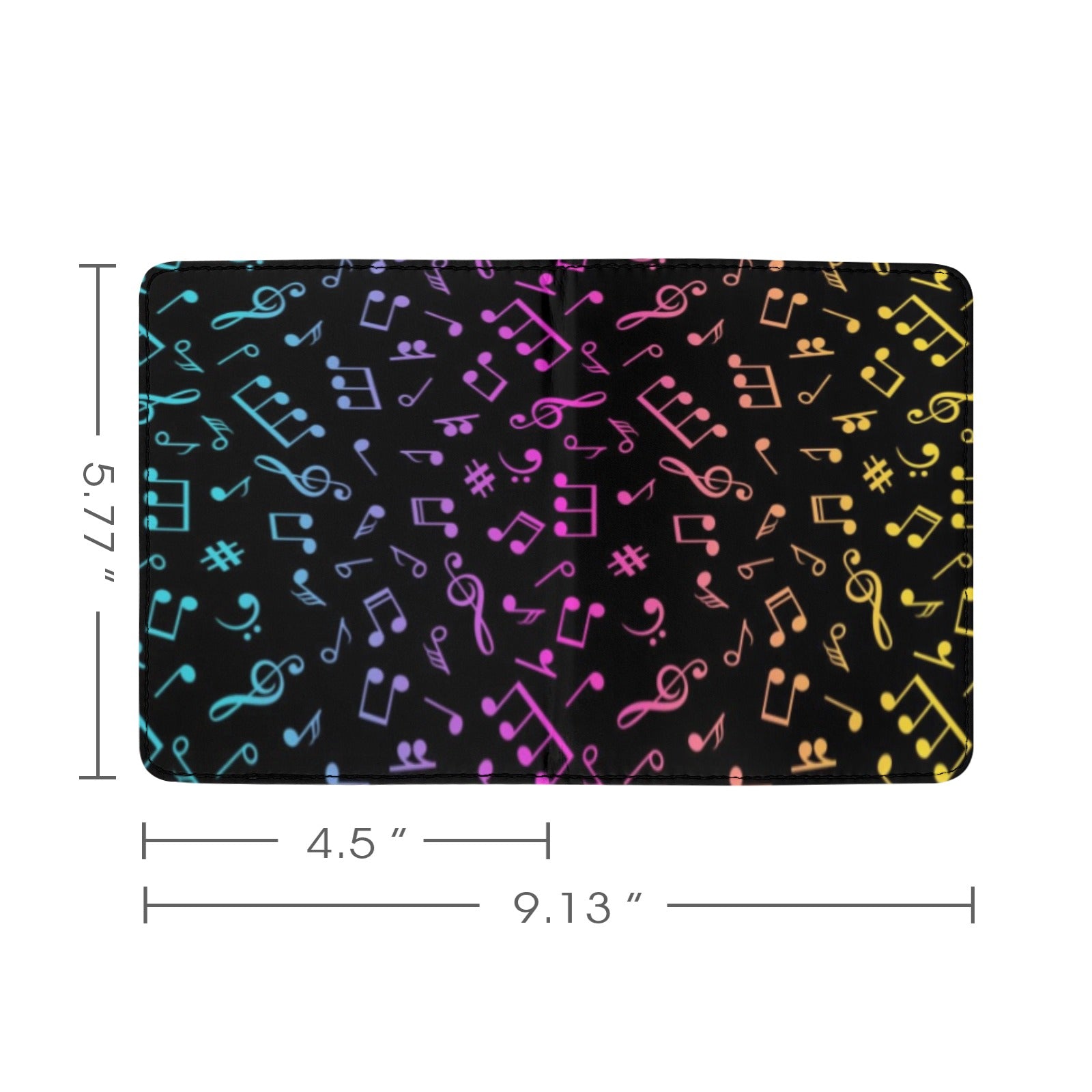 Rainbow Music Notes Passport Holder