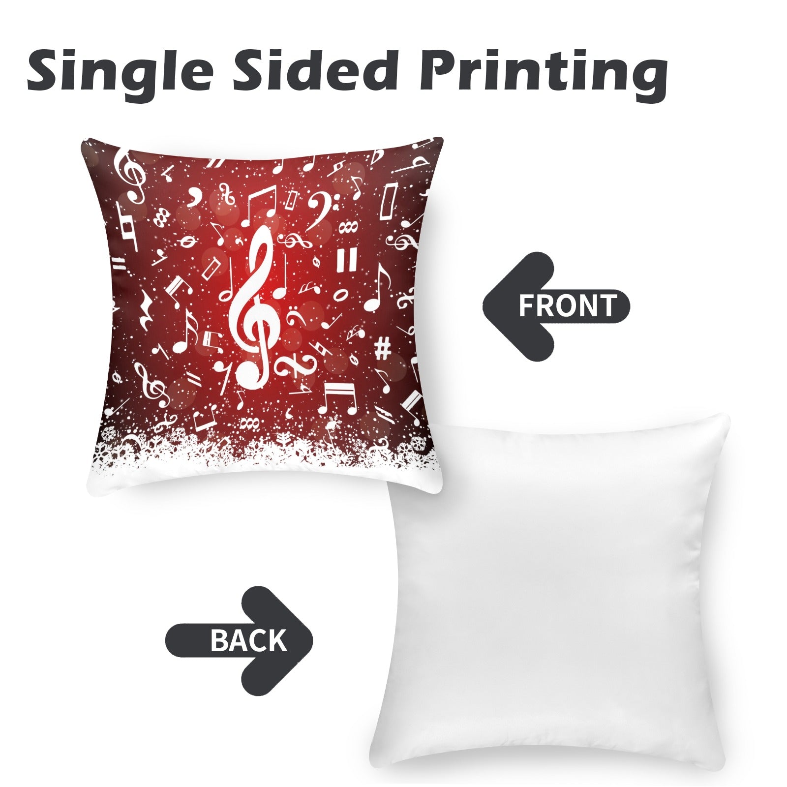 Red Music Christmas Peach Skin Pillowcase Set
