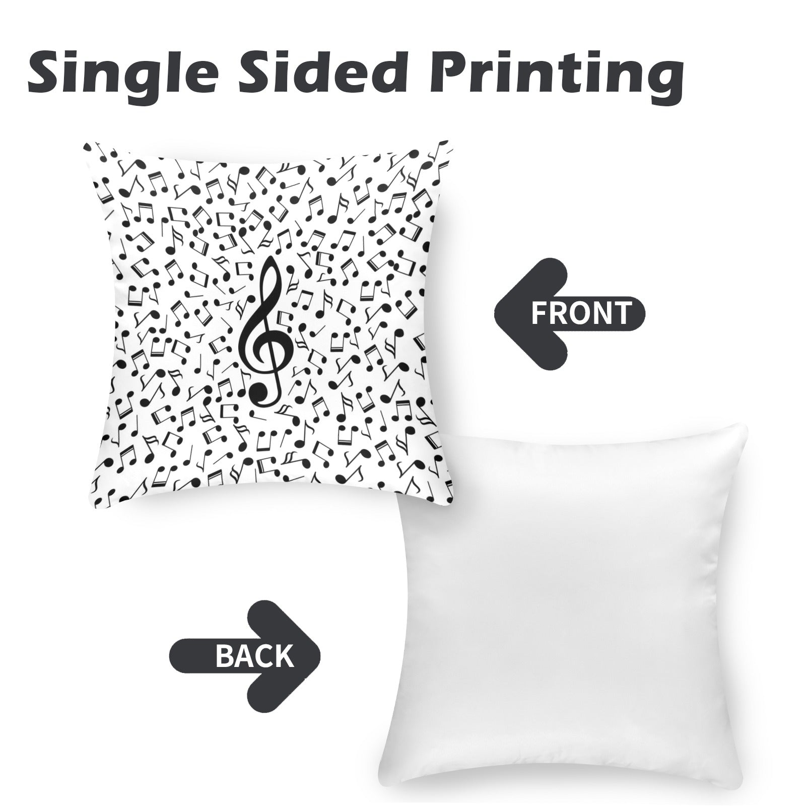 Music Notes Peach Skin Pillowcase (18"x18")