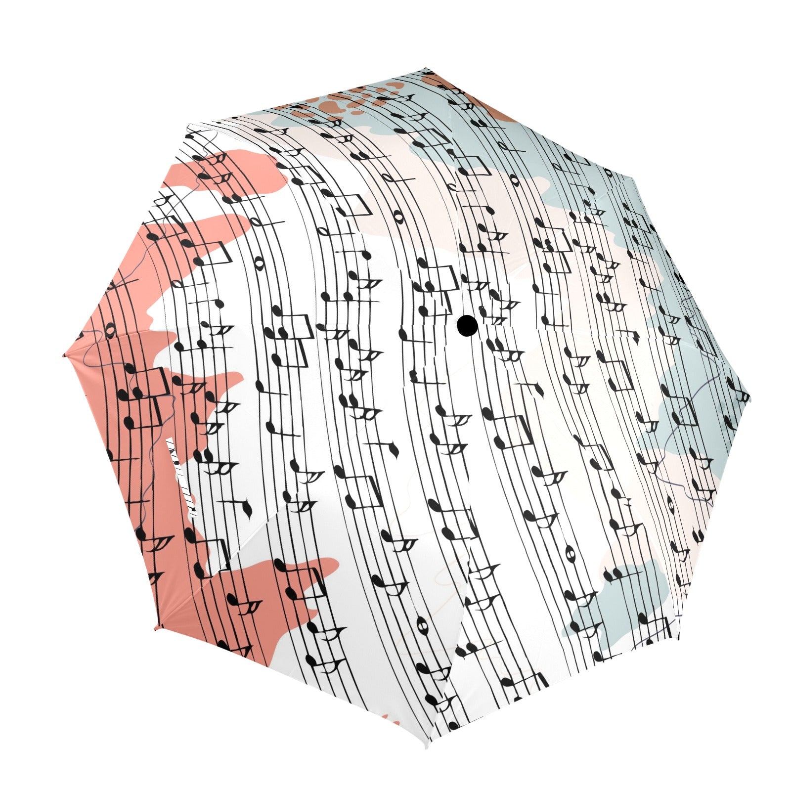 Colorful Music Scores Semi-Automatic Foldable Umbrella
