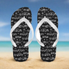 Black Music Notes Flip Flops (Unisex)