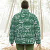 Music Green Print Unisex Down Jacket