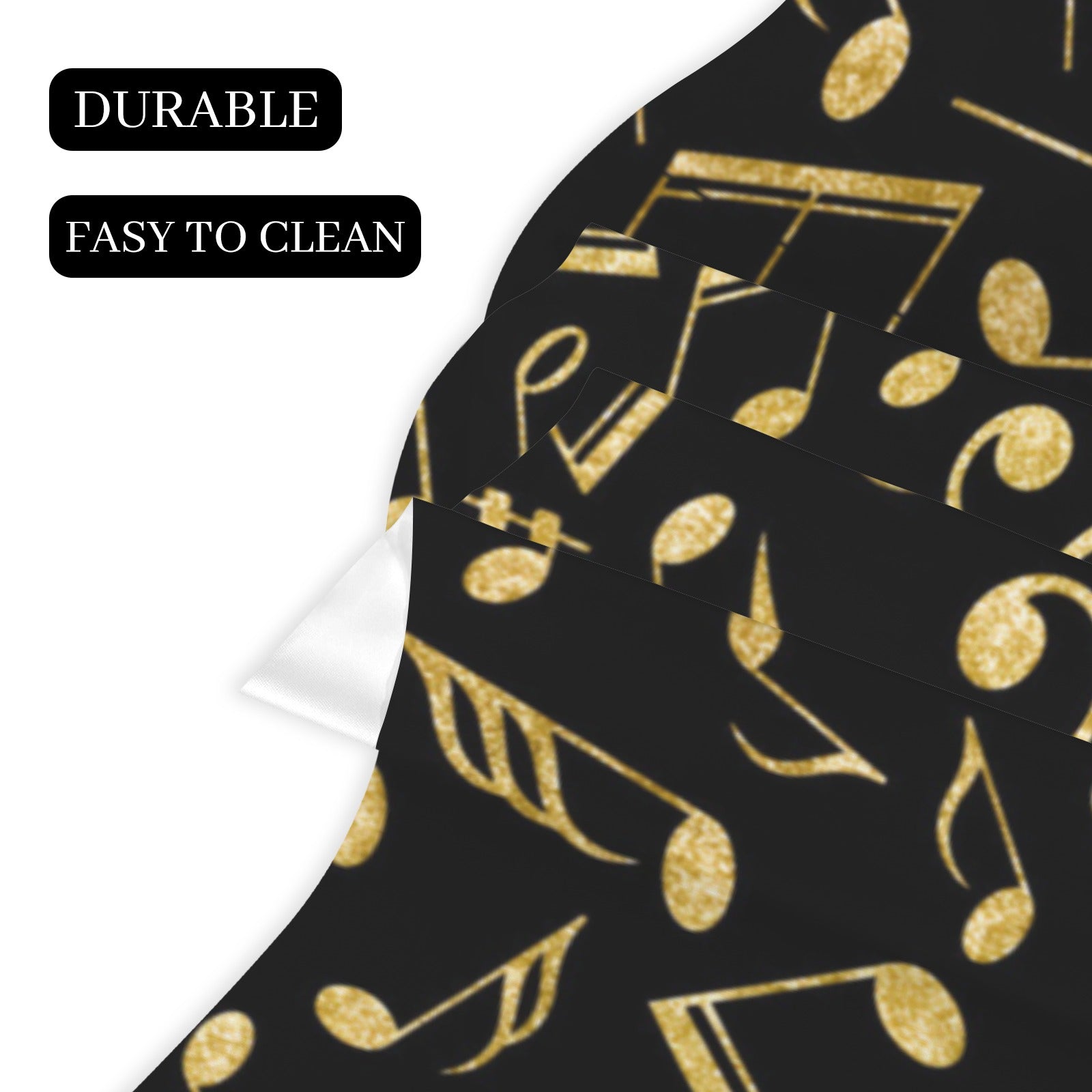 [USA Only] Gold Music Notes Fireplace Mantel Scarf