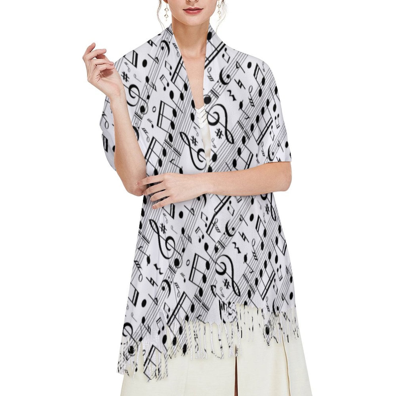 Music Scores Tassel Scarf