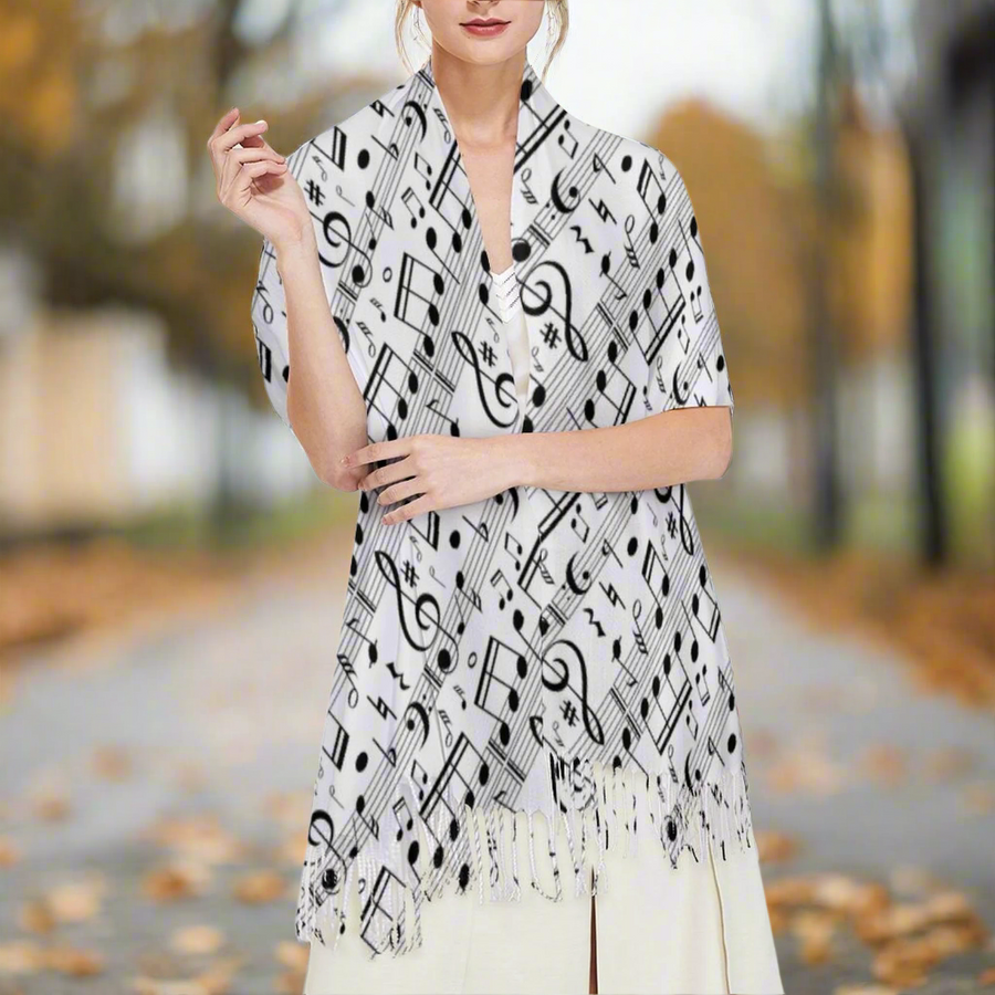Music Scores Tassel Scarf