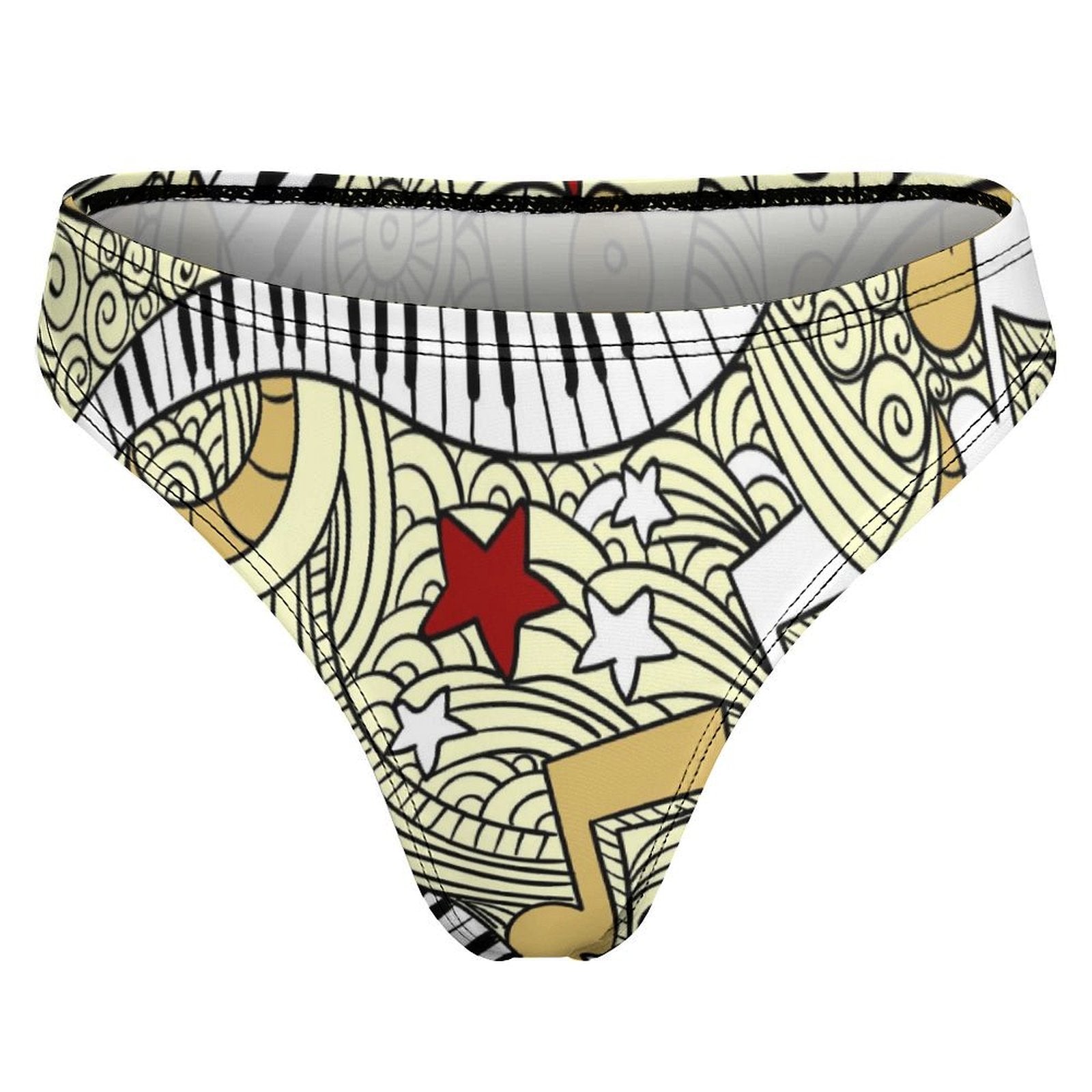 Piano Art Yellow Women's Cotton Underwear