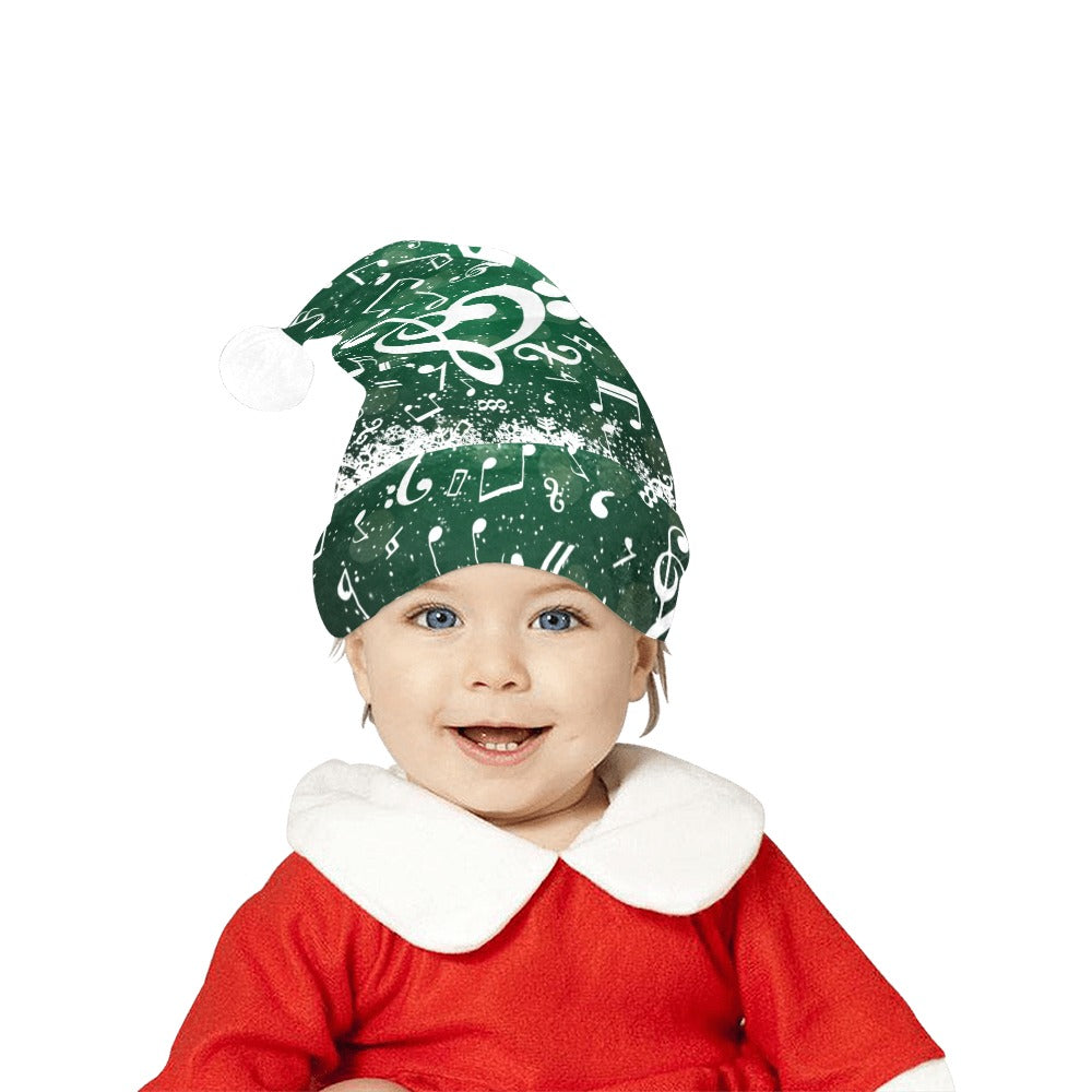 Green Music Note Christmas Santa Hat