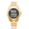 Music Soundtrack Gilt Watch