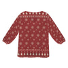 Christmas Guitar Red V-Neck Puff Sleeve Top