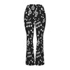 Music Notes Black Crossover High Waisted Flare Leggings
