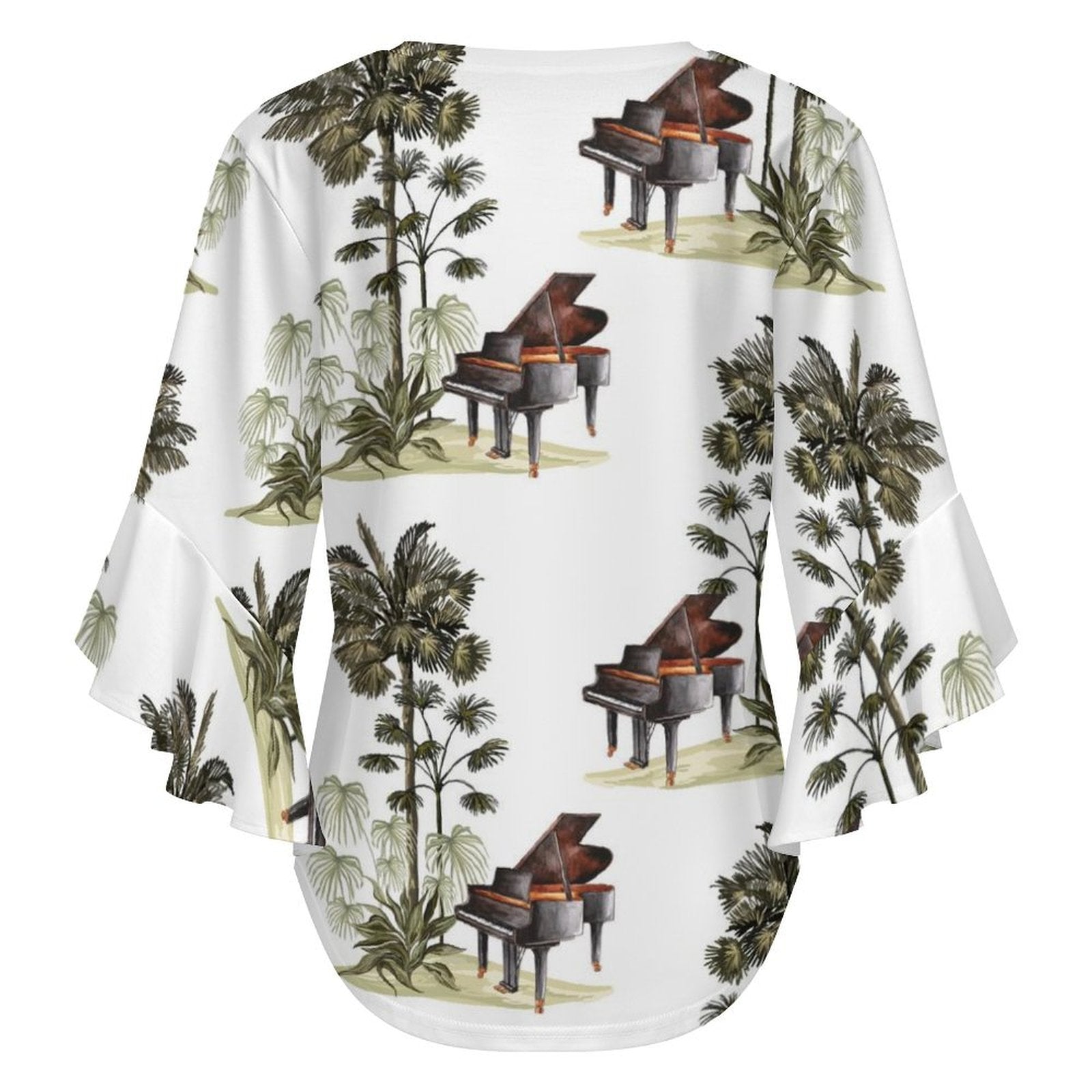 Grand Piano Women's Ruffled Sleeve Blouse