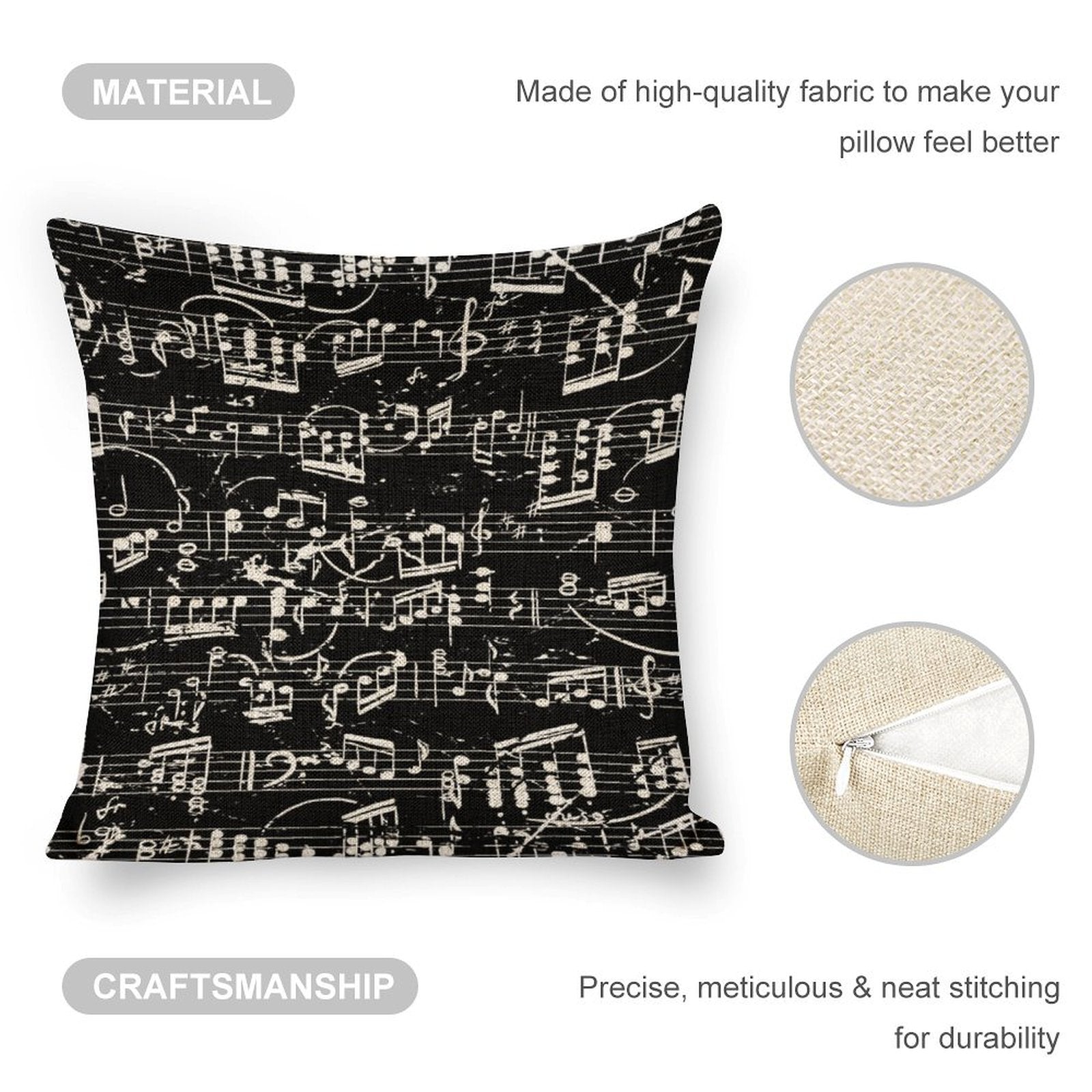 Music Linen Pillowcase (Set of 4)