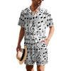 Men's Music Pattern Summer Shirt & Shorts Set