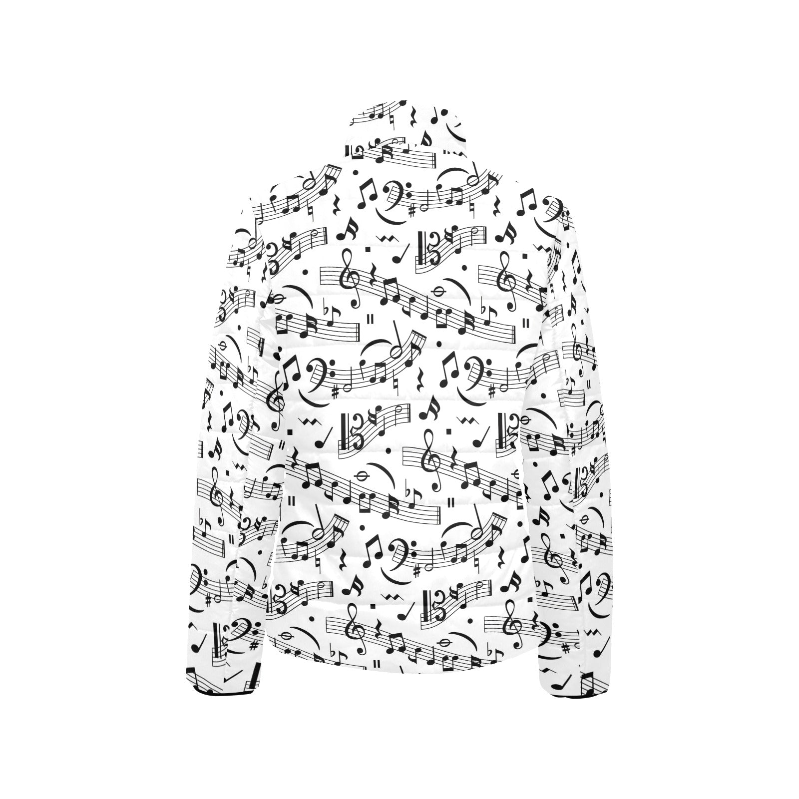 Music Pattern Women's Padded Bomber Jacket