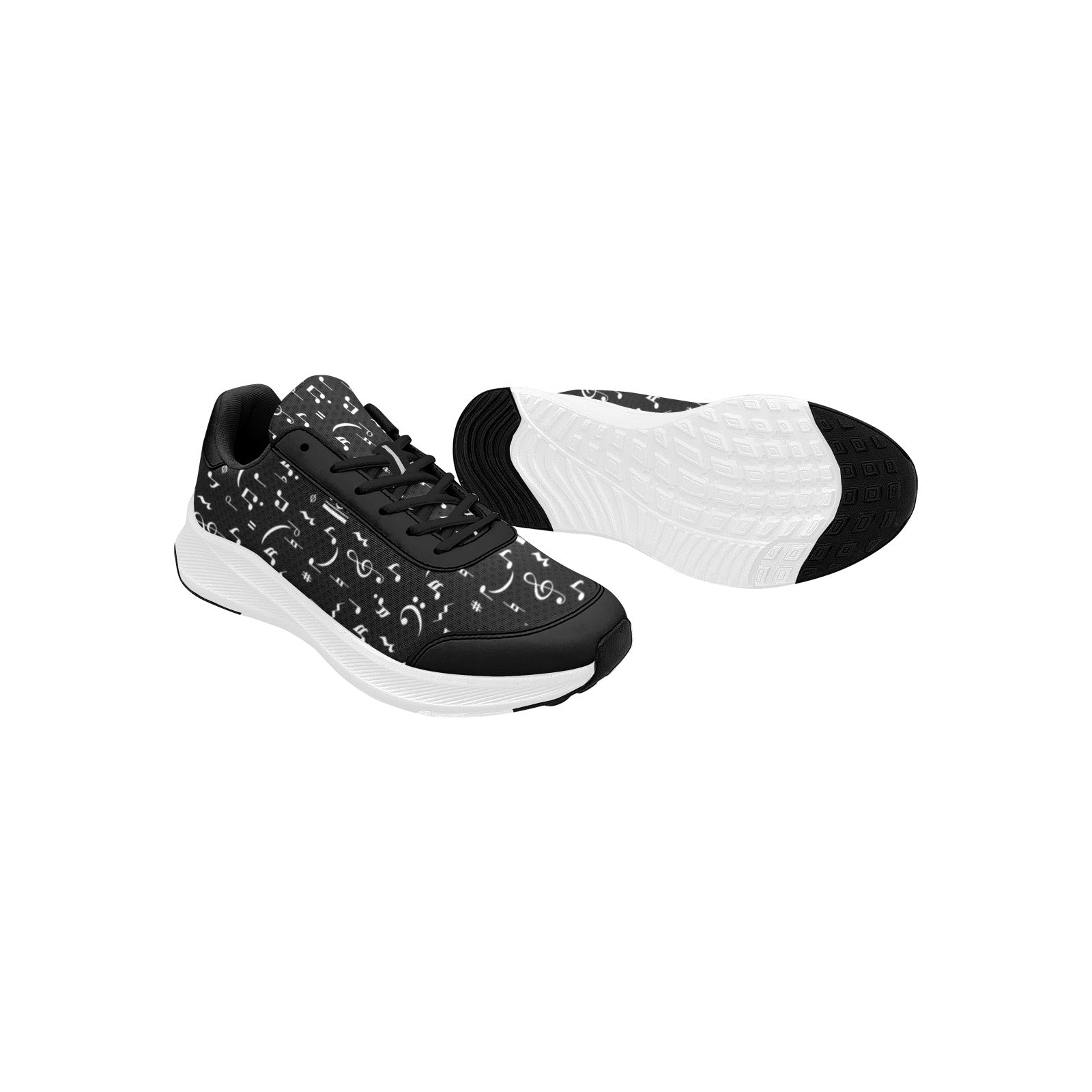 Black Music Notes Women's Mudguard Running Shoes