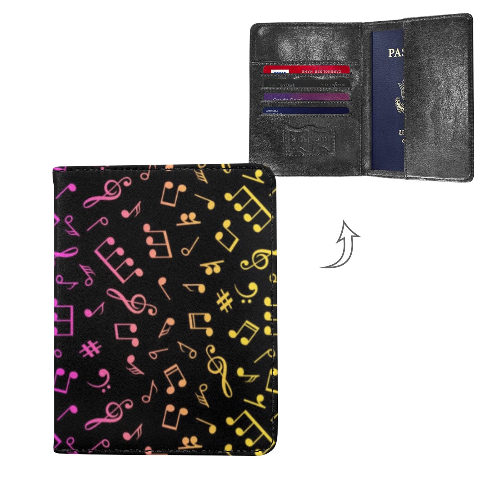 Rainbow Music Notes Passport Holder