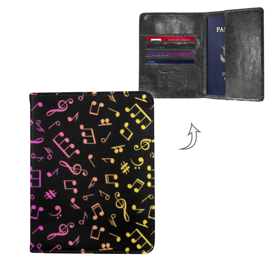 Rainbow Music Notes Passport Holder