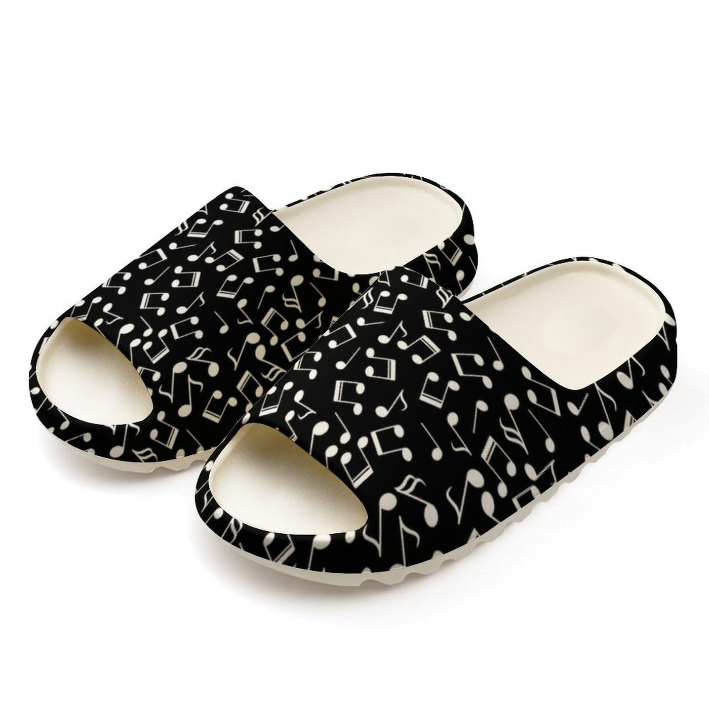 Music Black Unisex Thick Sole Slipper