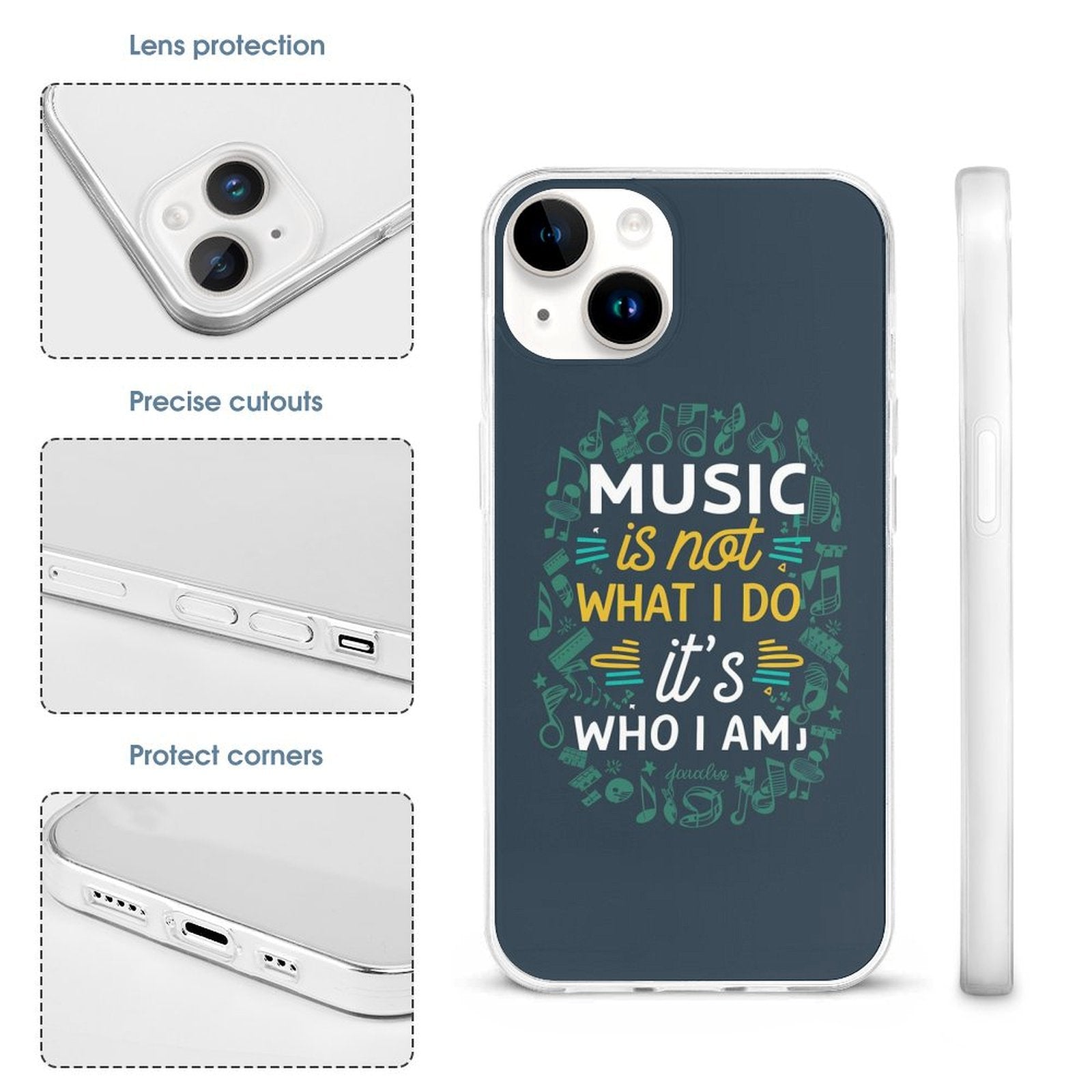 Music Quote Green iPhone Phone Case