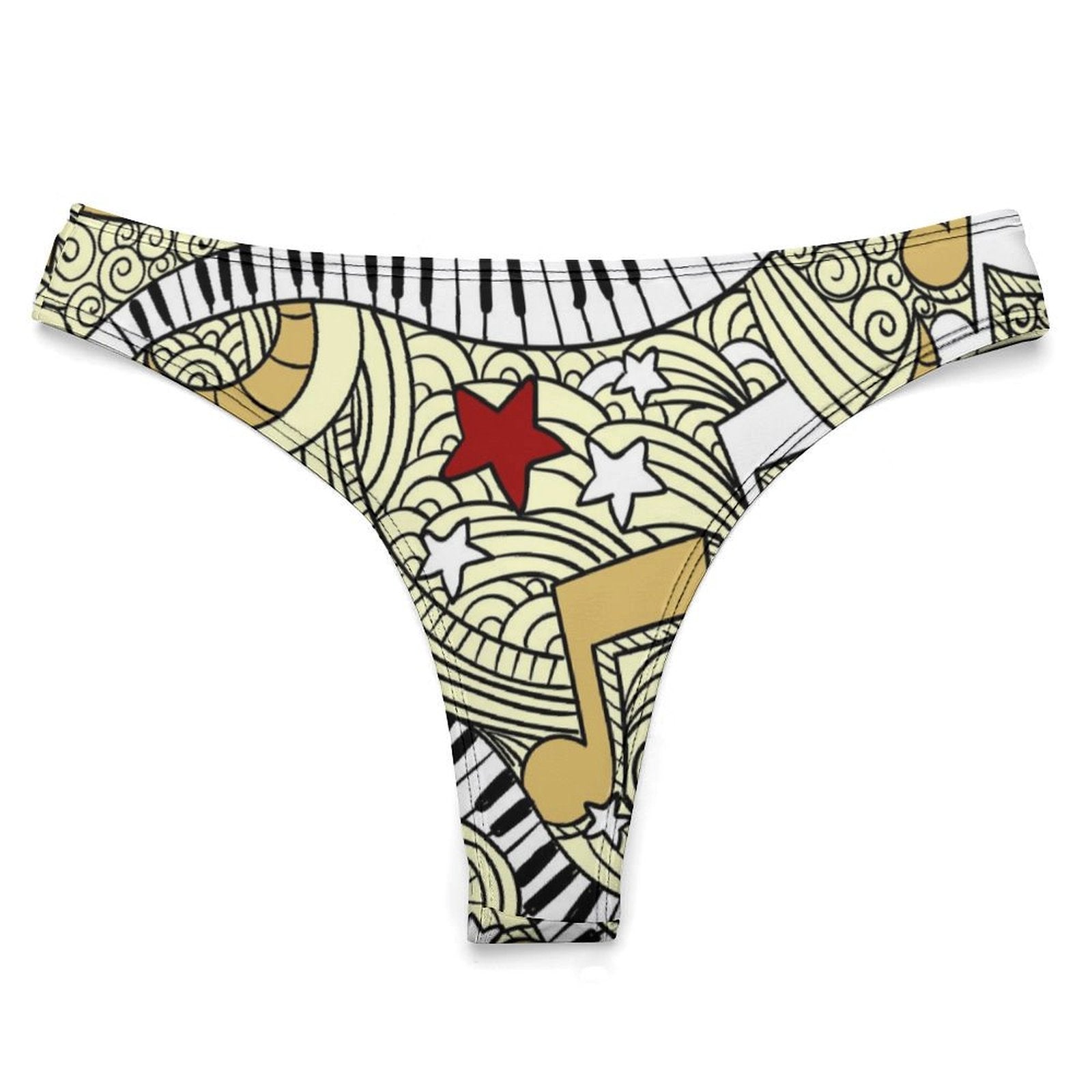 Piano Art Yellow Women's Cotton Underwear