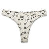 Beige Music Print Women's Cotton Underwear