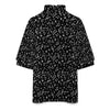 Music Pattern Casual Ruffle Collar Blouse