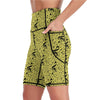 Yellow Music Pocket Yoga Shorts