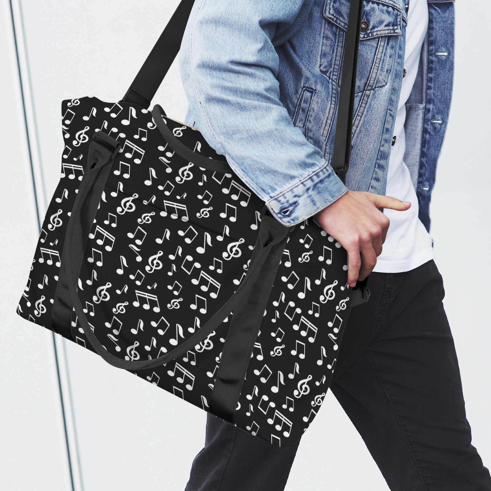 Tiny Music Notes Large Travel Bag
