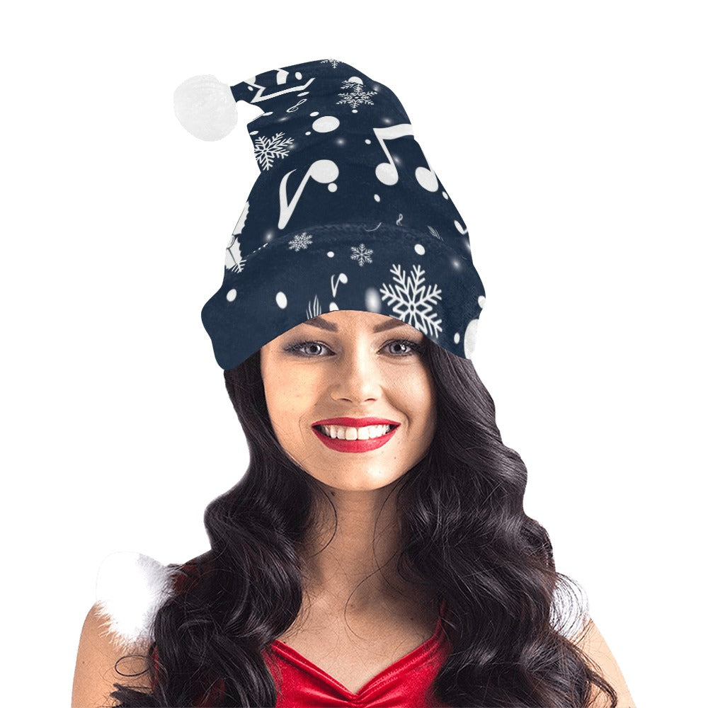 Blue Music Christmas Santa Hat