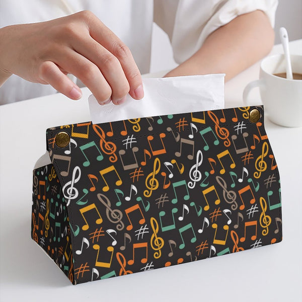 Music Notes Tissue Box Cover - Artistic Pod
