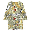 Music & Yellow V-Neck Ruffle Mini Dress