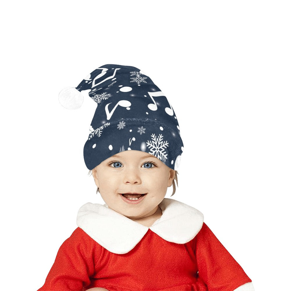 Blue Music Christmas Santa Hat