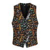 Men's Colorful Music Print Suit Vest