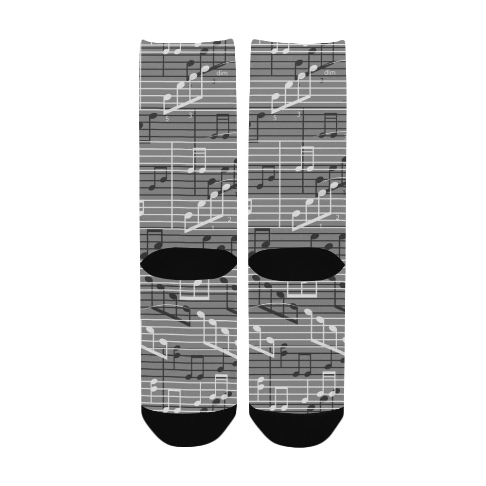 Gray Music Scores Women's Socks