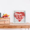 Music Is My Life Flower Shadow Box Decor