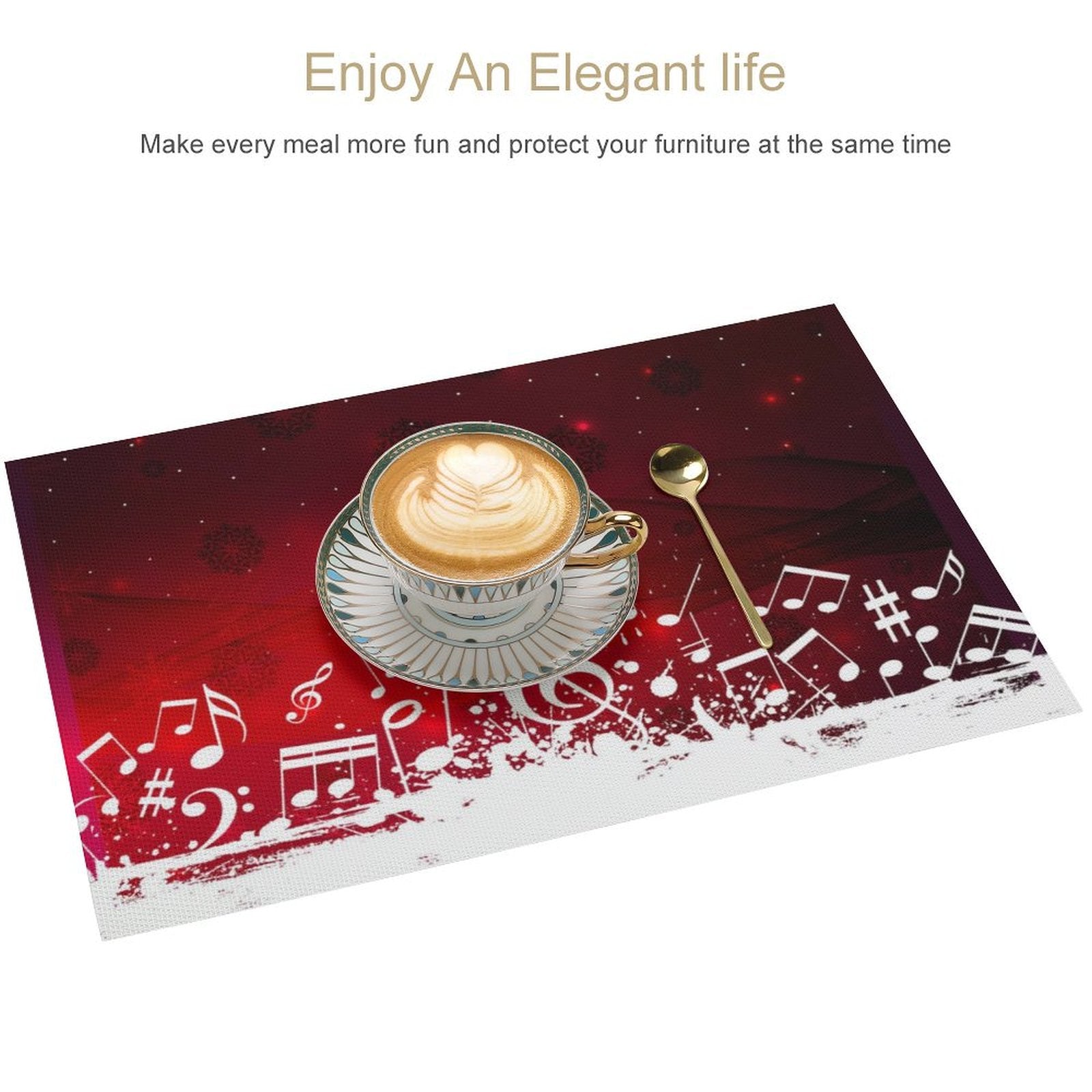 Snowy Music Christmas PVC Placemats