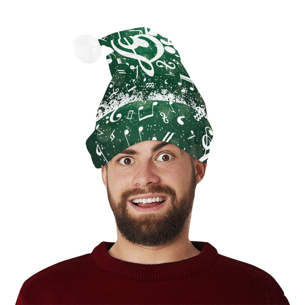Green Music Note Christmas Santa Hat