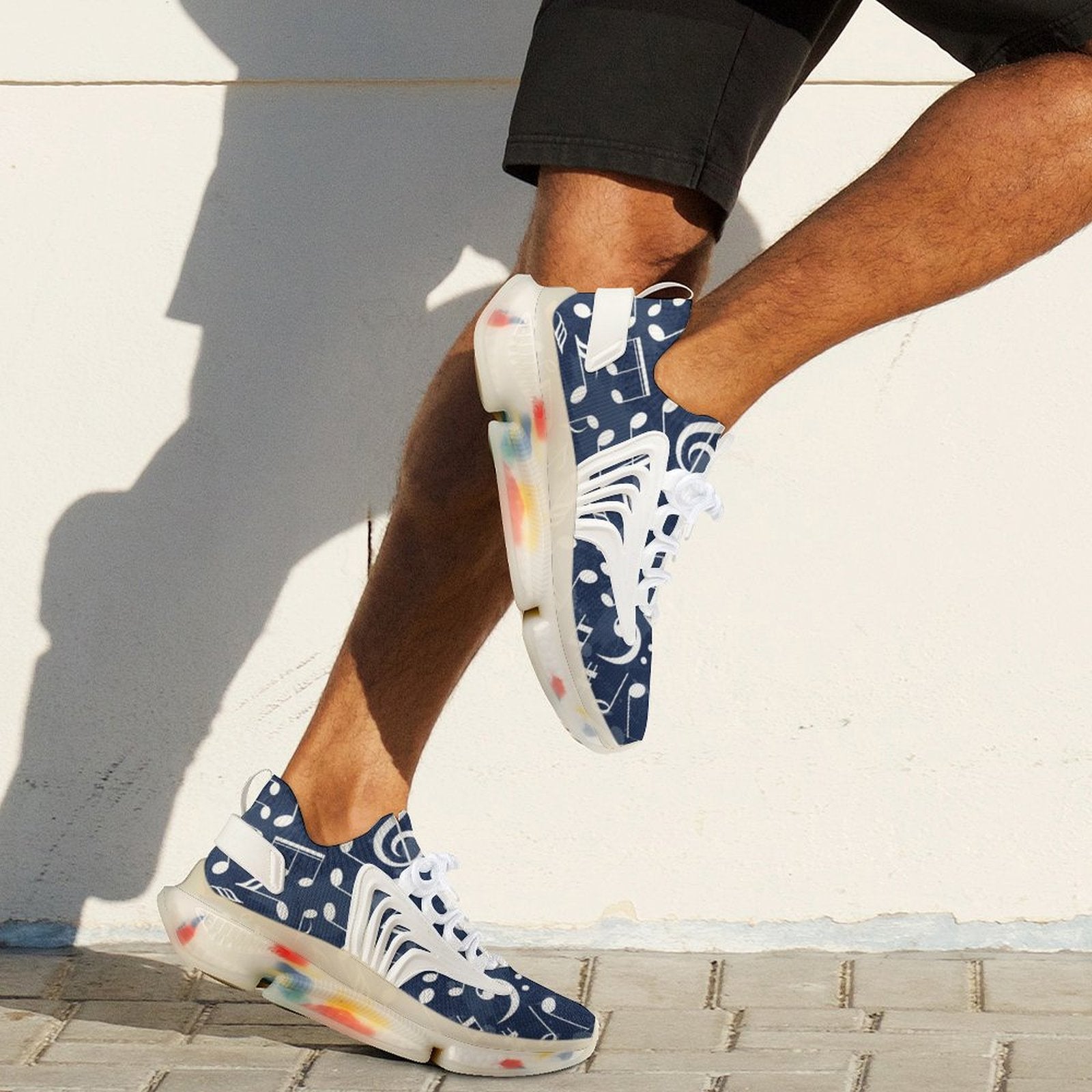 Music Navy Men's Mesh Sneakers