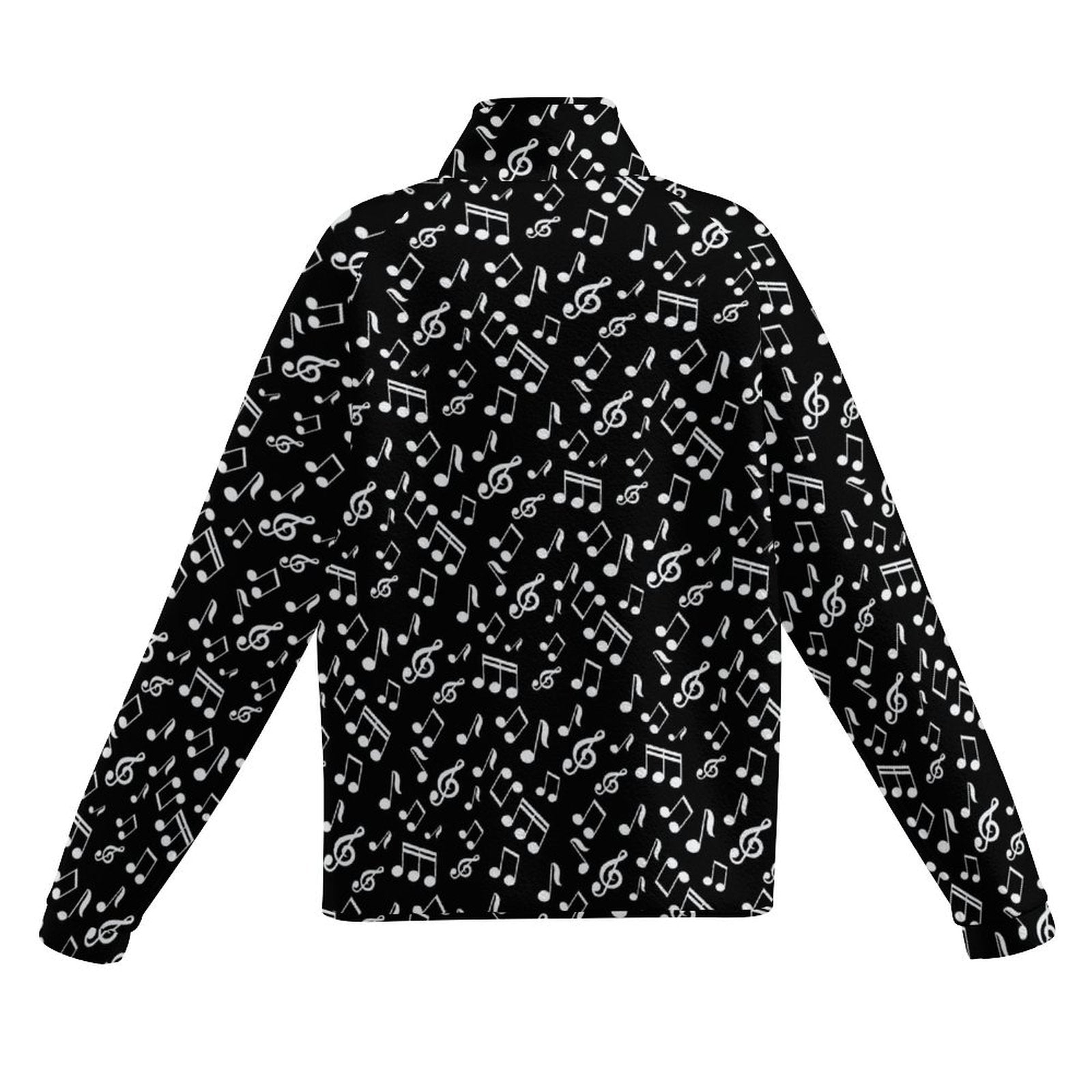 Music Notes Women's Stand Collar Fleece Jacket