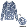 Music Navy Women's Flannel Hoodie