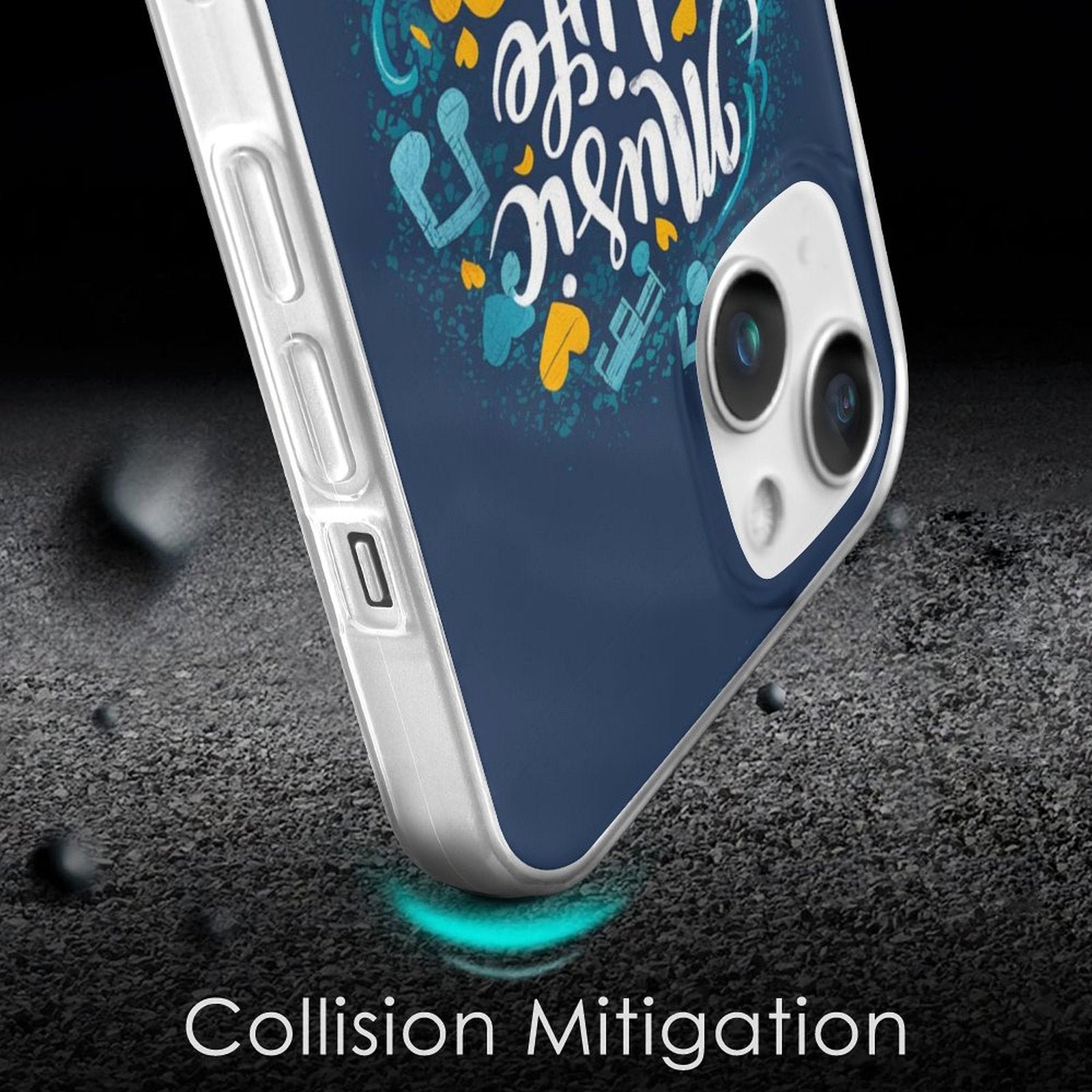 Music Is Life Quote Blue iPhone Phone Case