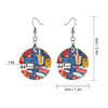 Musical Instruments Round Wooden Earrings