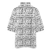 Music Notes White Ruffle Collar Blouse